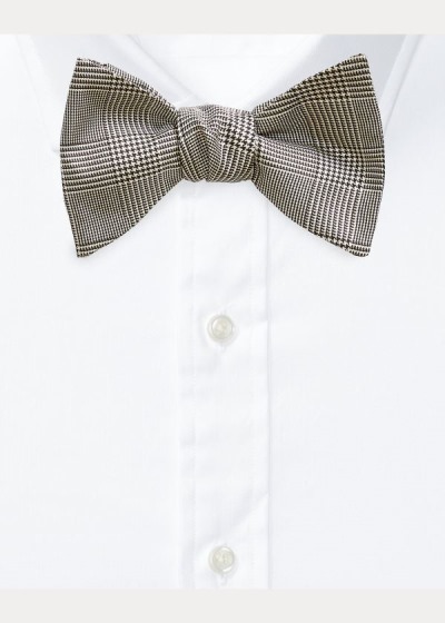 Corbatas Ralph Lauren Hombre Negros / Creme - Glen Plaid Silk Bow - PWTHR4891